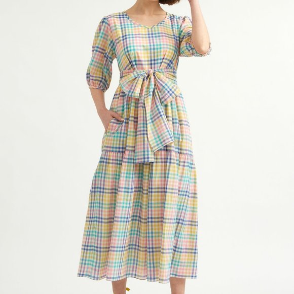 Justine Tabak Margate dress in sorbet check - Picture 14 of 16